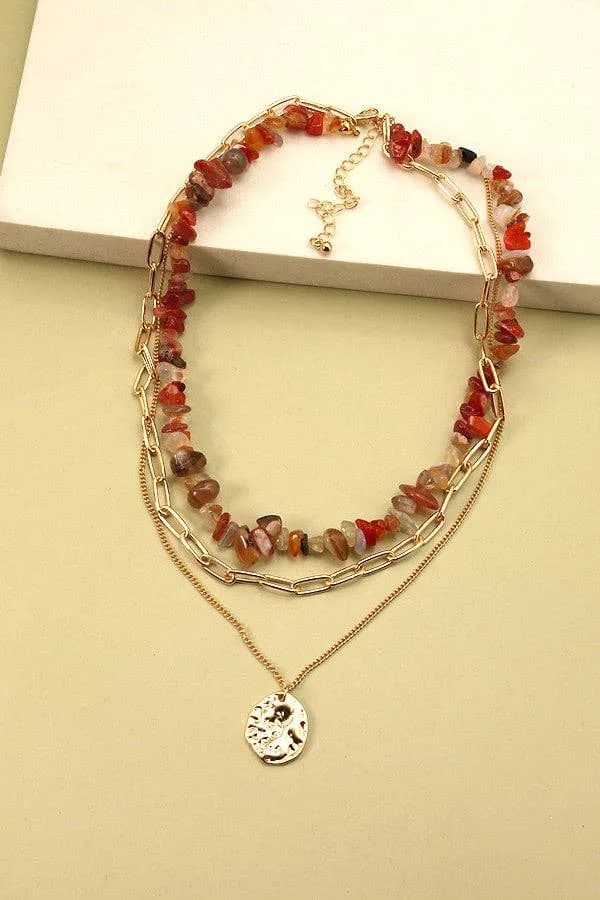 Precious Natural Stone Layer Necklace