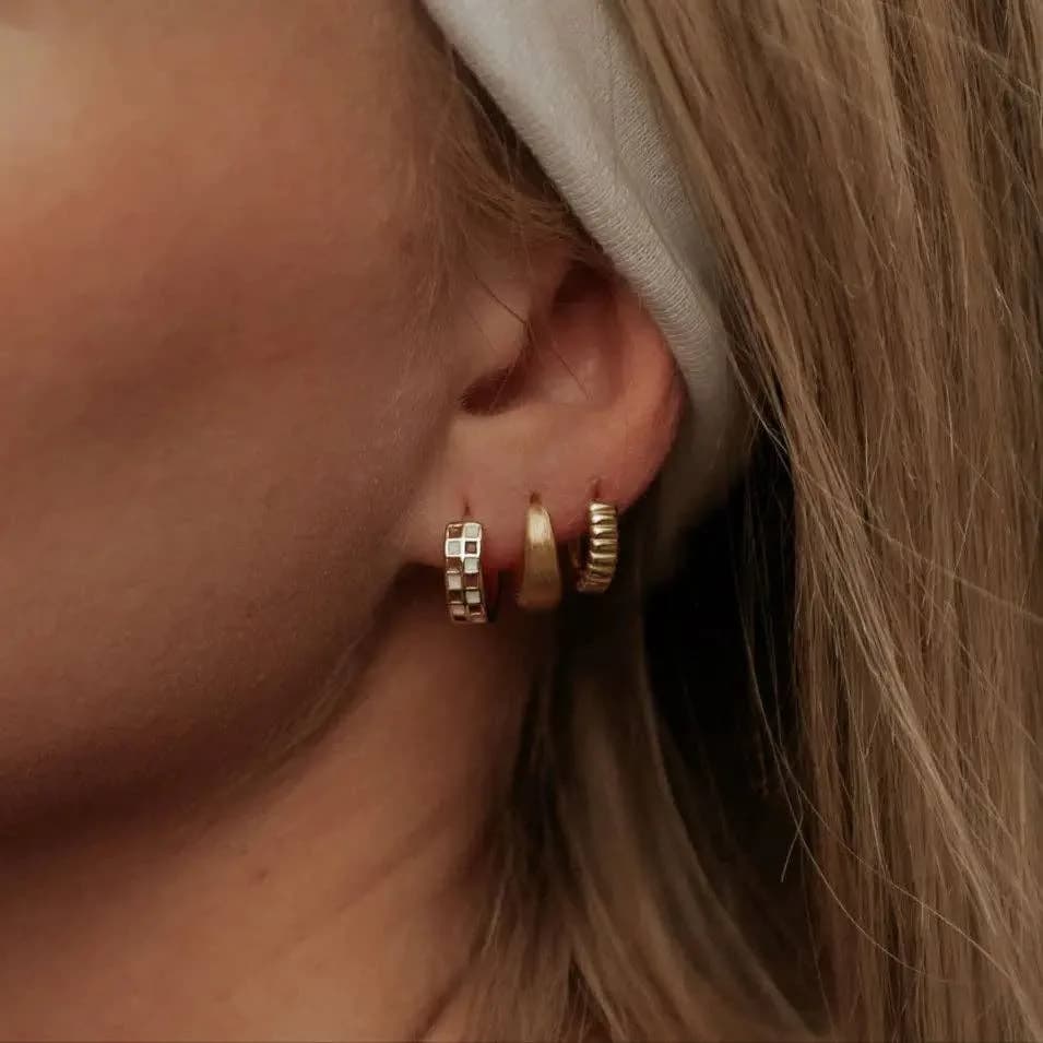 Rue Brushed Hoops Gold or Silver by Mauve