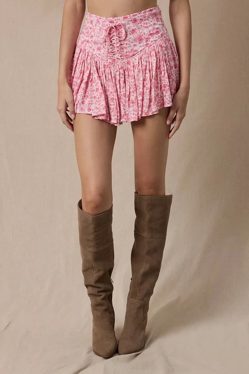 Taffy Floral Print Tie Short by Sky to Moon