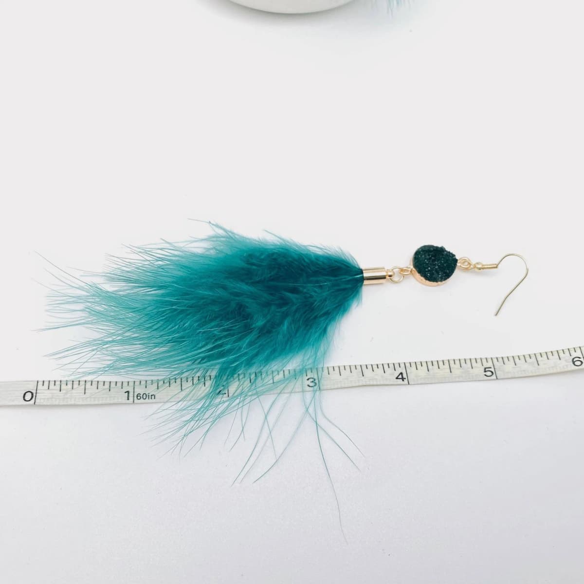 Temperament Feather Tassels Earrings Mio Queena (Green)
