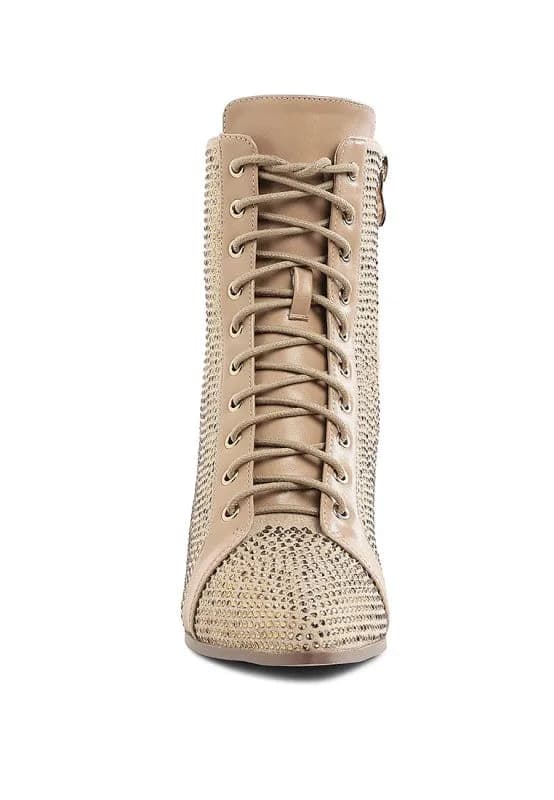 Calla Rhinestone Embellished Ankle Boots
