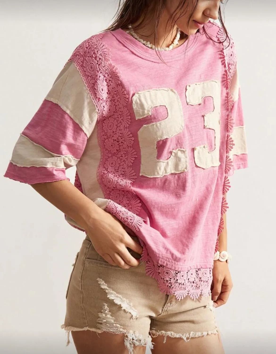 Pink Lace Jersey Number 23