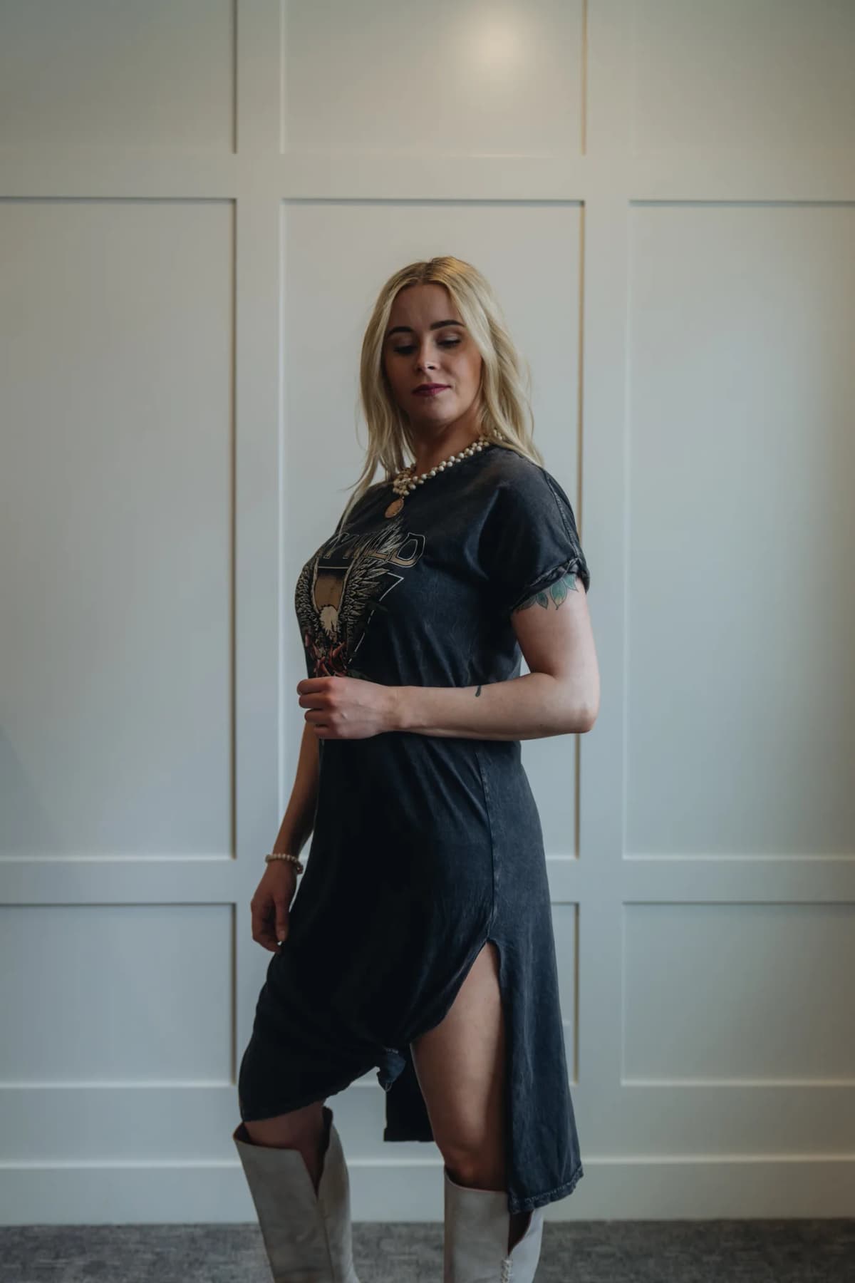 Stay Wild Mineral Graphic Dress My Store