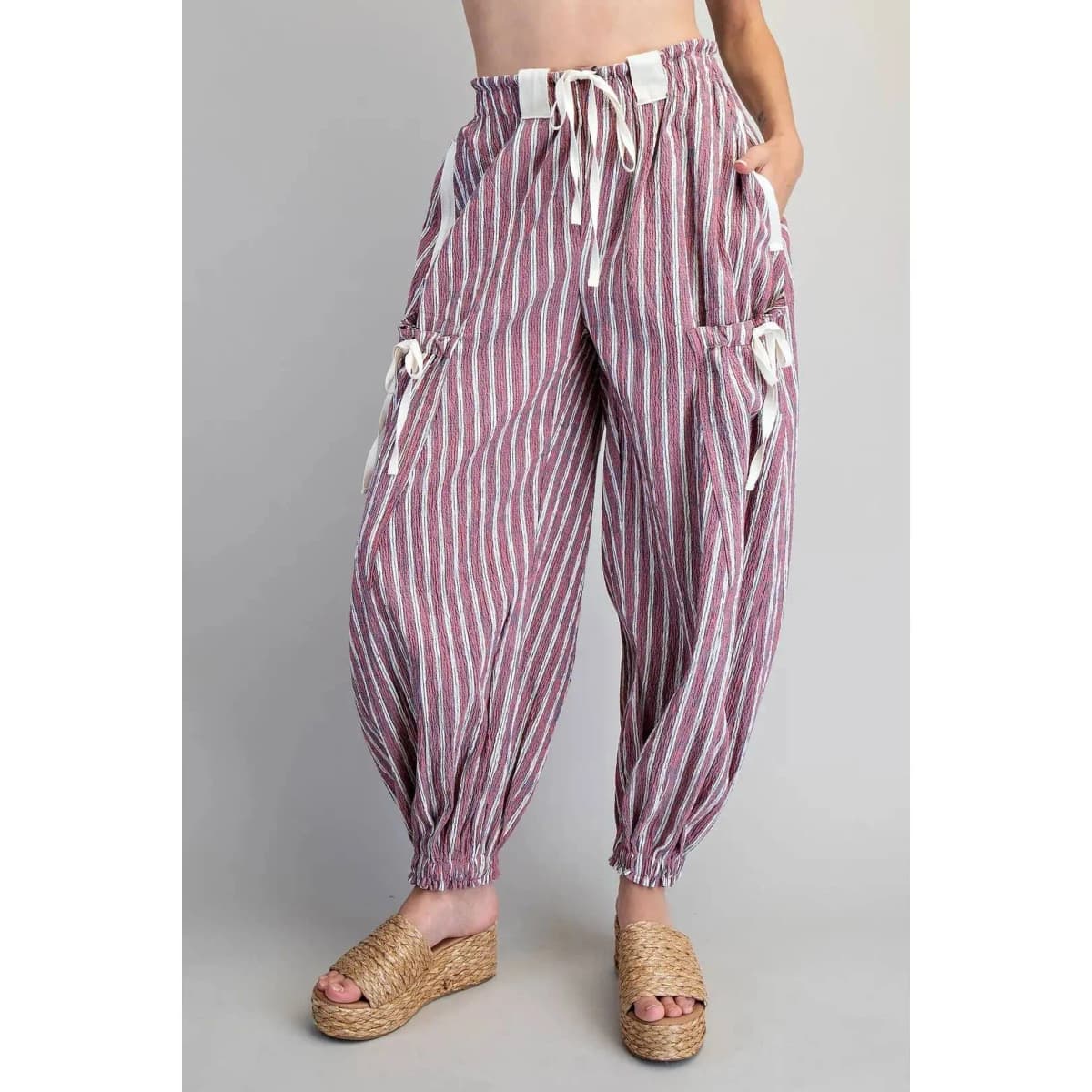 New* Cherry Striped Cargo Pants