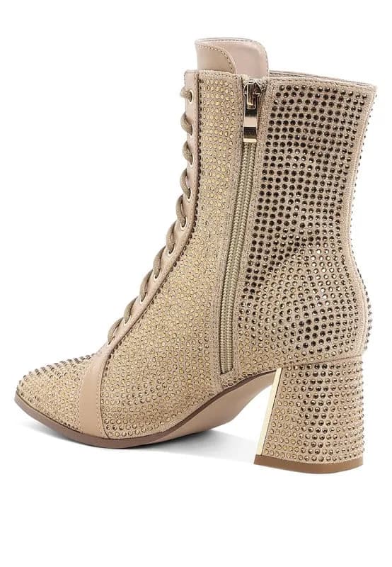 Calla Rhinestone Embellished Ankle Boots