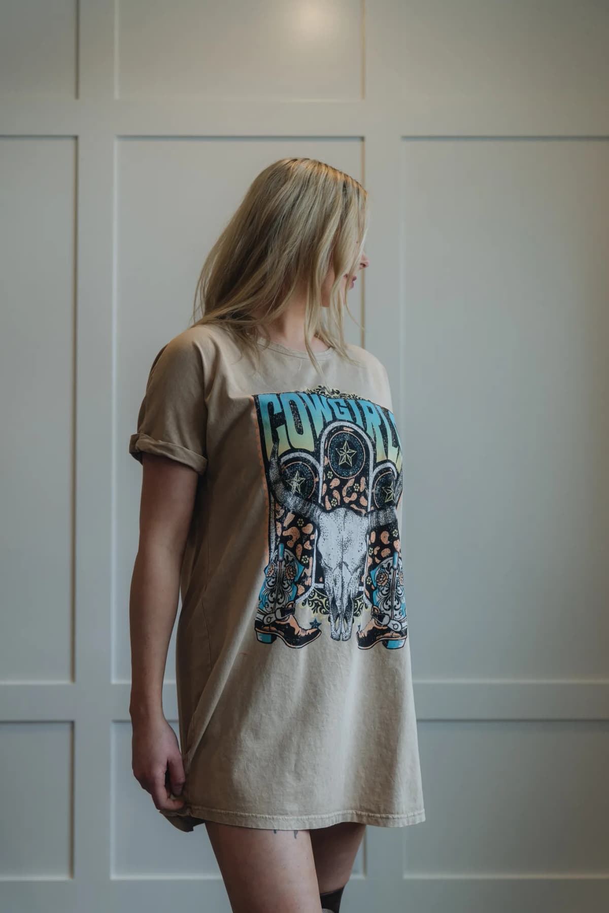Graphic T Shirt Dress Hrttanduv Western Wild West