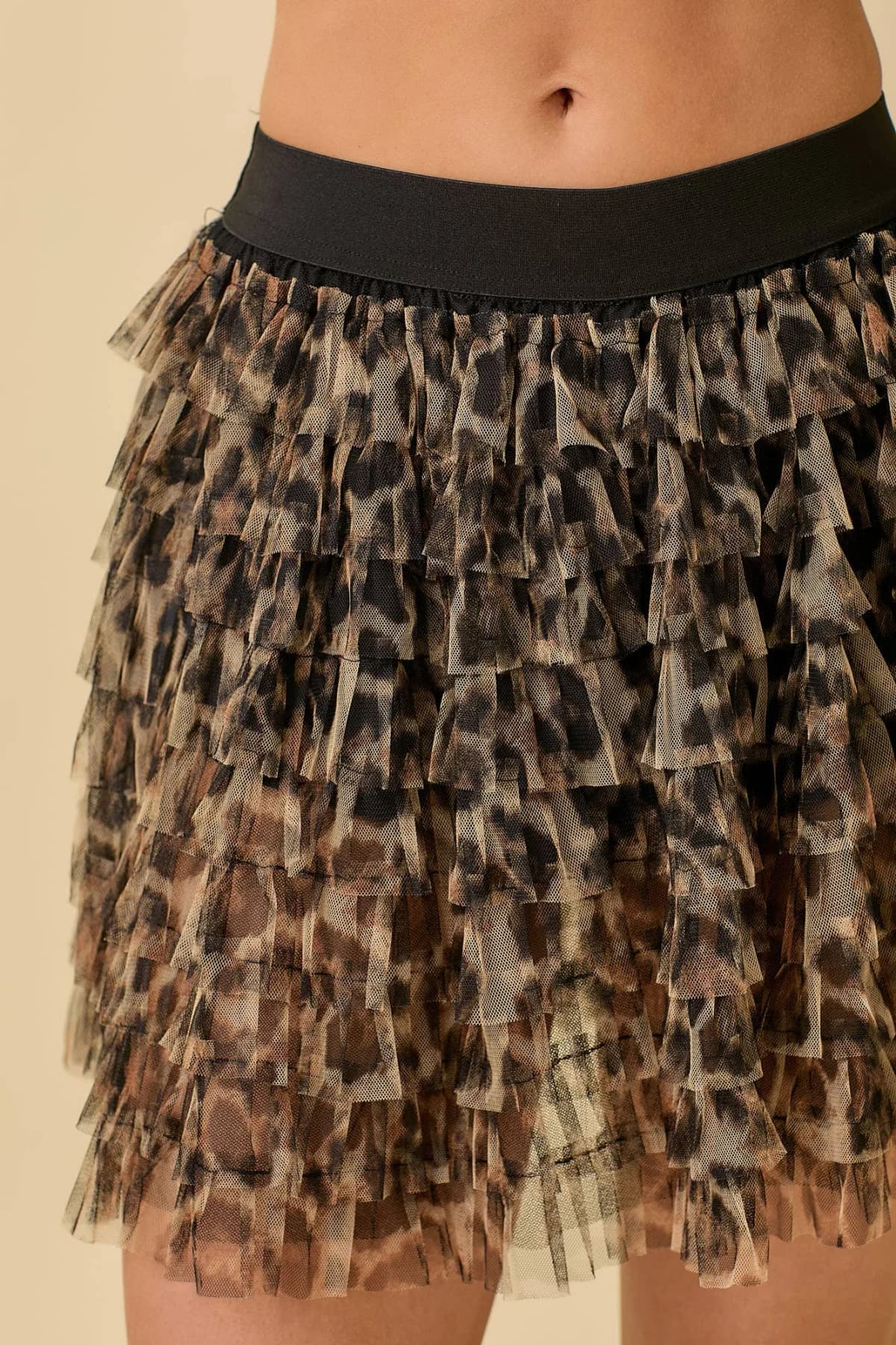 Ruffle Layer Mesh Mini Skort