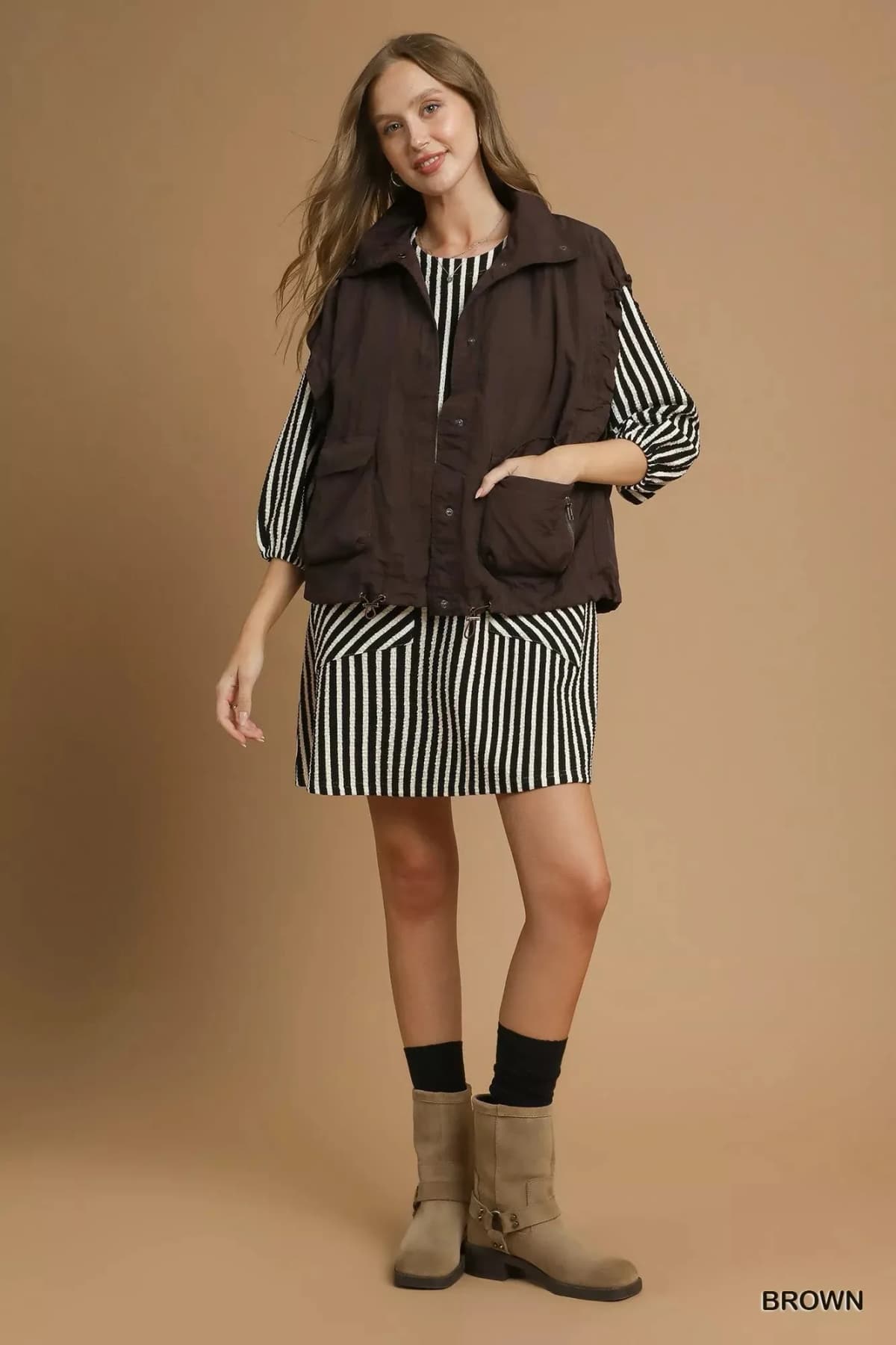 Umgee Nylon Vest with Pockets