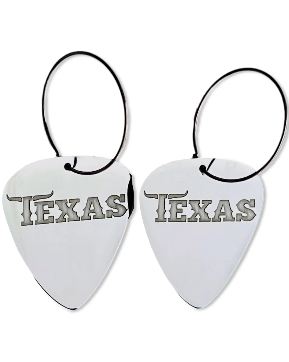 Texas Steel Reversible Single Guitar Pick Earrings