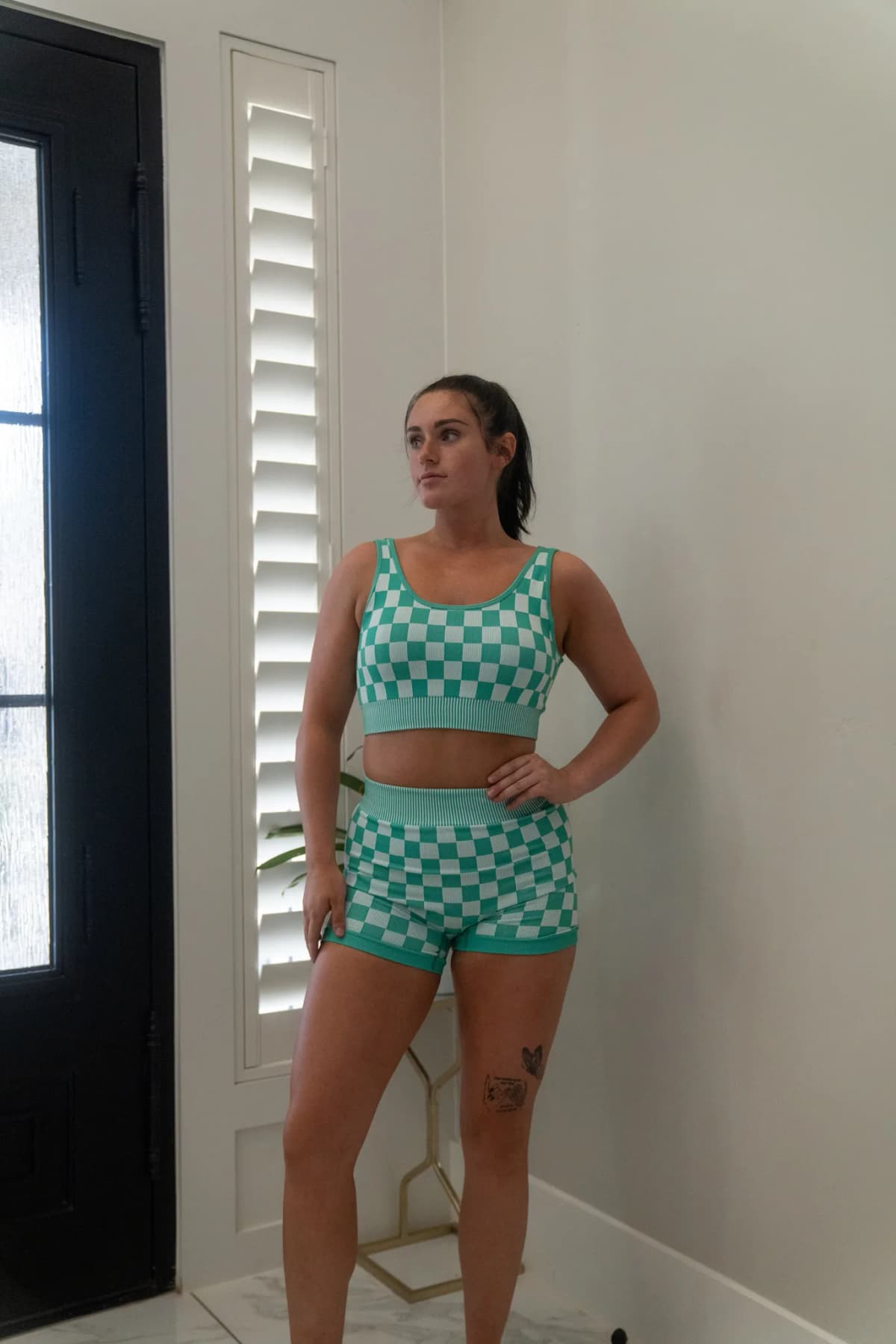 Checkmate Checkered Crop Two Piece Set by Kimberly C
