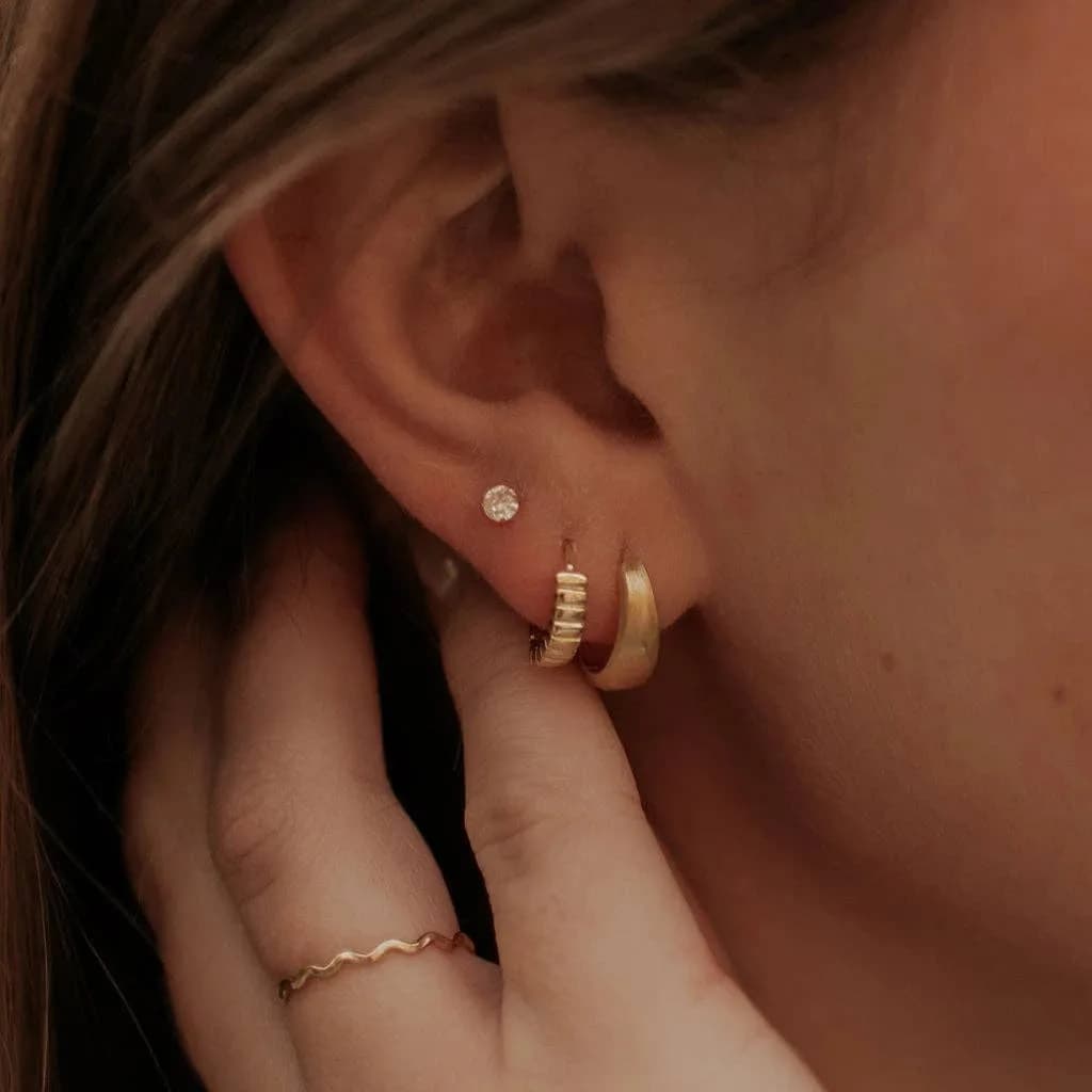 Rue Brushed Hoops Gold or Silver by Mauve