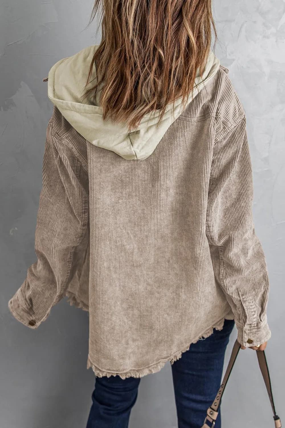 Snap Front Hooded Corduroy Shacket in Multiple Colors