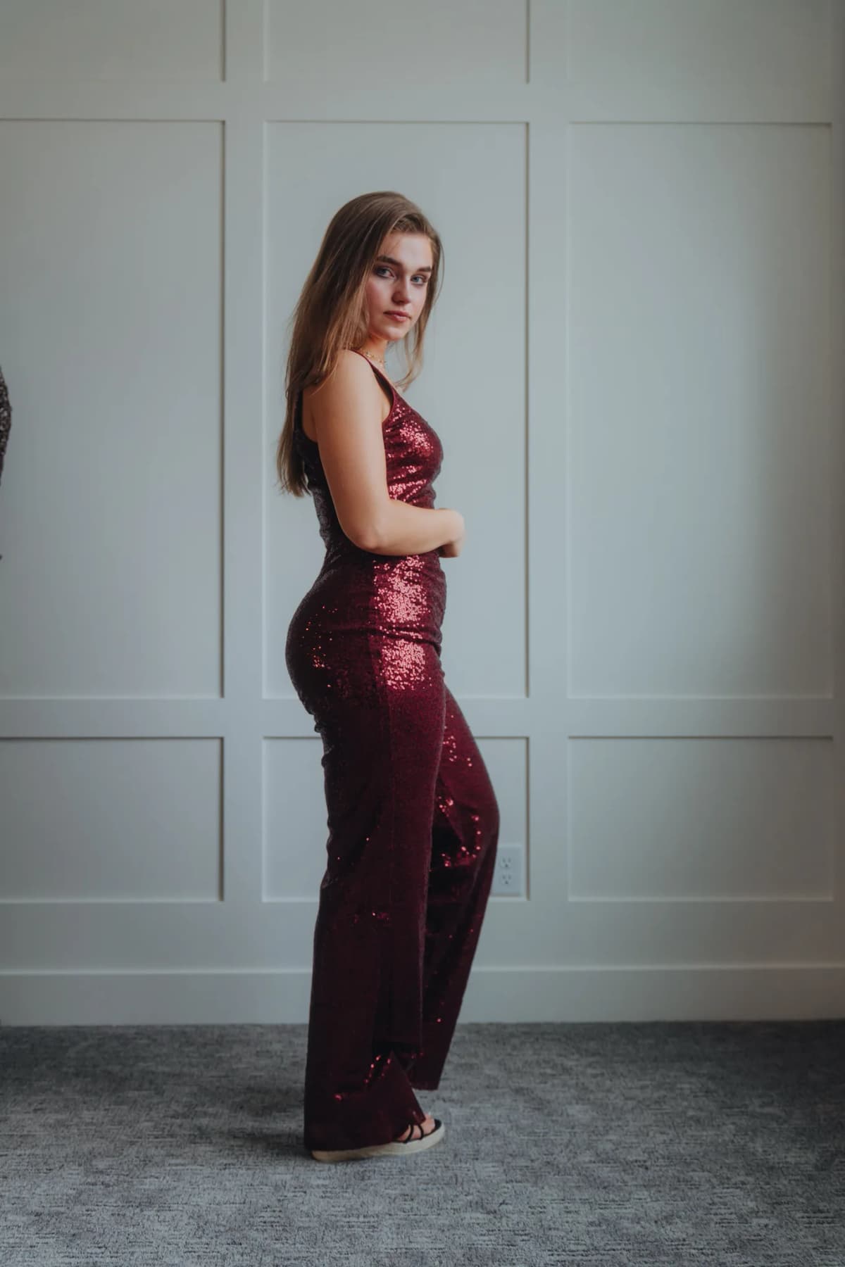 Sequin Cropped Top and Pants Set by Blue Blush