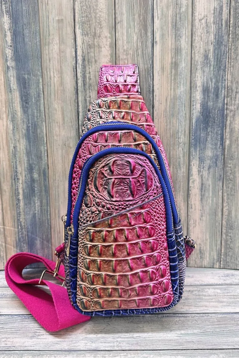 Crocodile Pattern Crossbody Sling Bag Desheng Enterprise