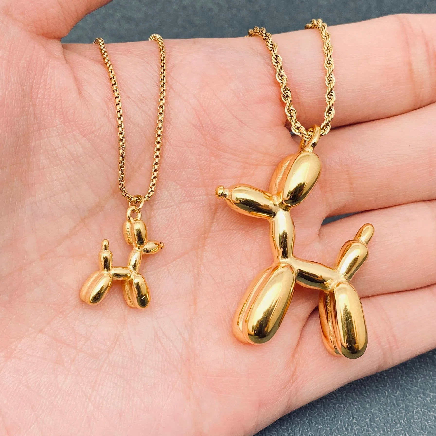 Small Balloon Dog 18K Gold-plated Stainless Steel Necklace Mio Queena