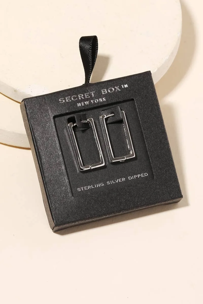 Secret Box Rectangle Cutout Hoop Earrings Anarchy Street (Silver)