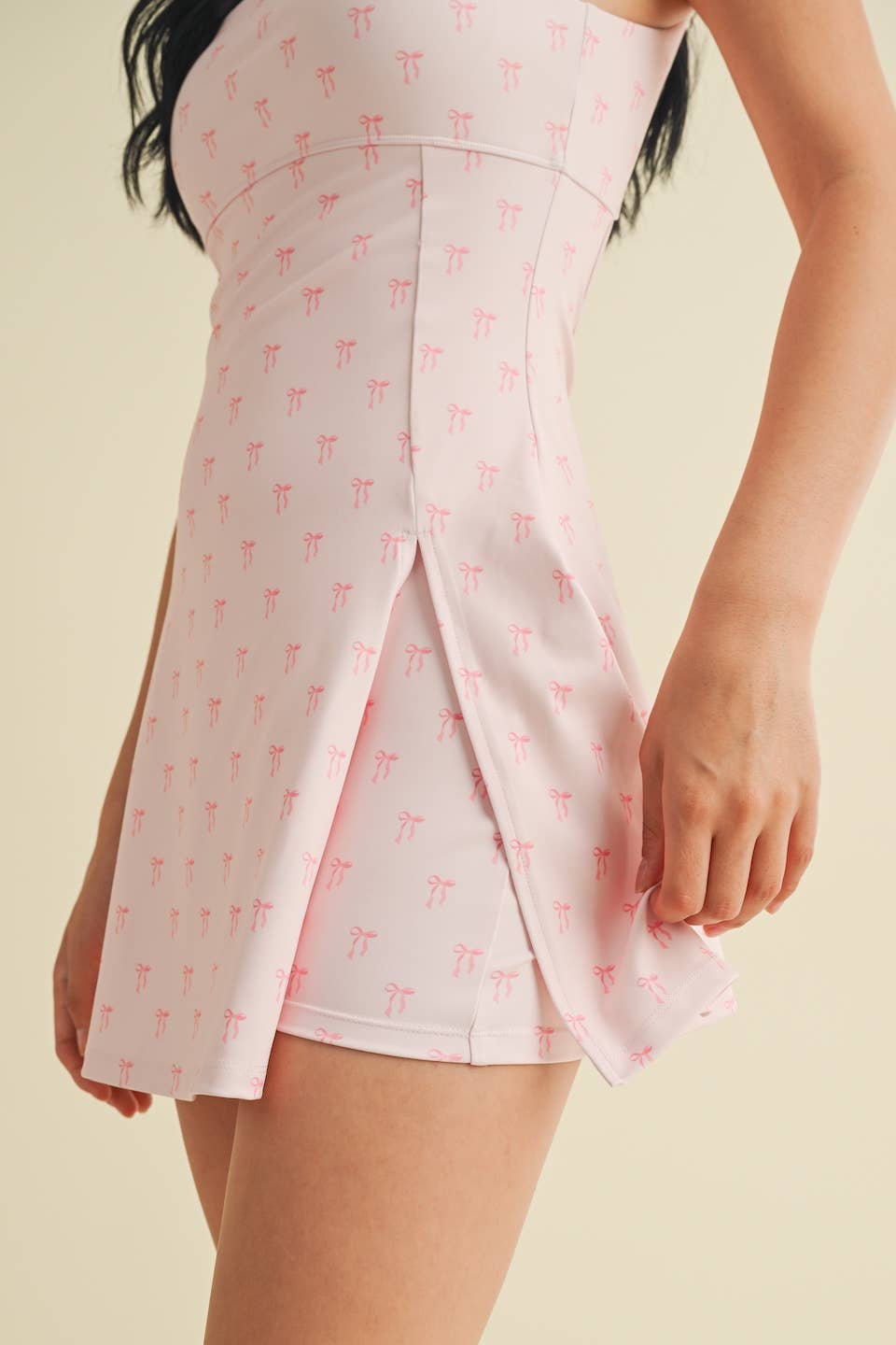 Bow Print A-Line Mini Dress by Kimberly C M / Pink Bows Bow Print A-Line Mini Dress by Kimberly C M / Pink Bows