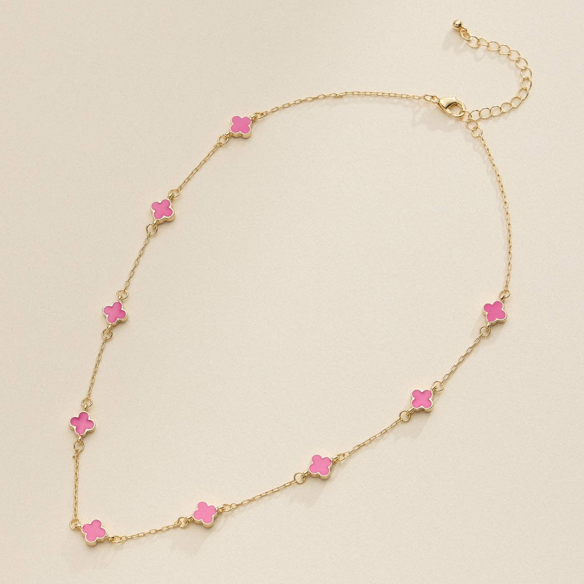 Gold Charm Necklace with Enamel Accents Elegant Minimalist Jewelry