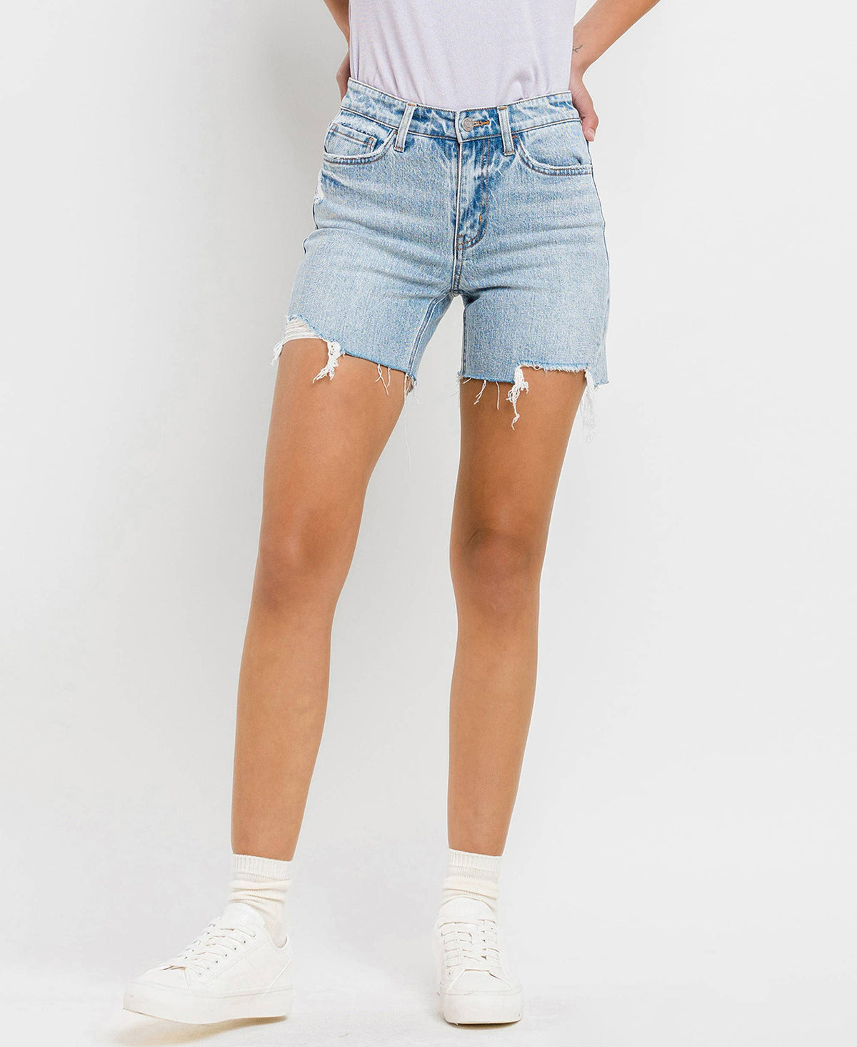 High Rise Midi Shorts Vervet By Flying Monkey