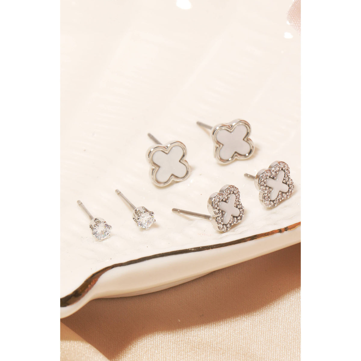 Mixed Clover Stud Earrings Set-Anarchy Street