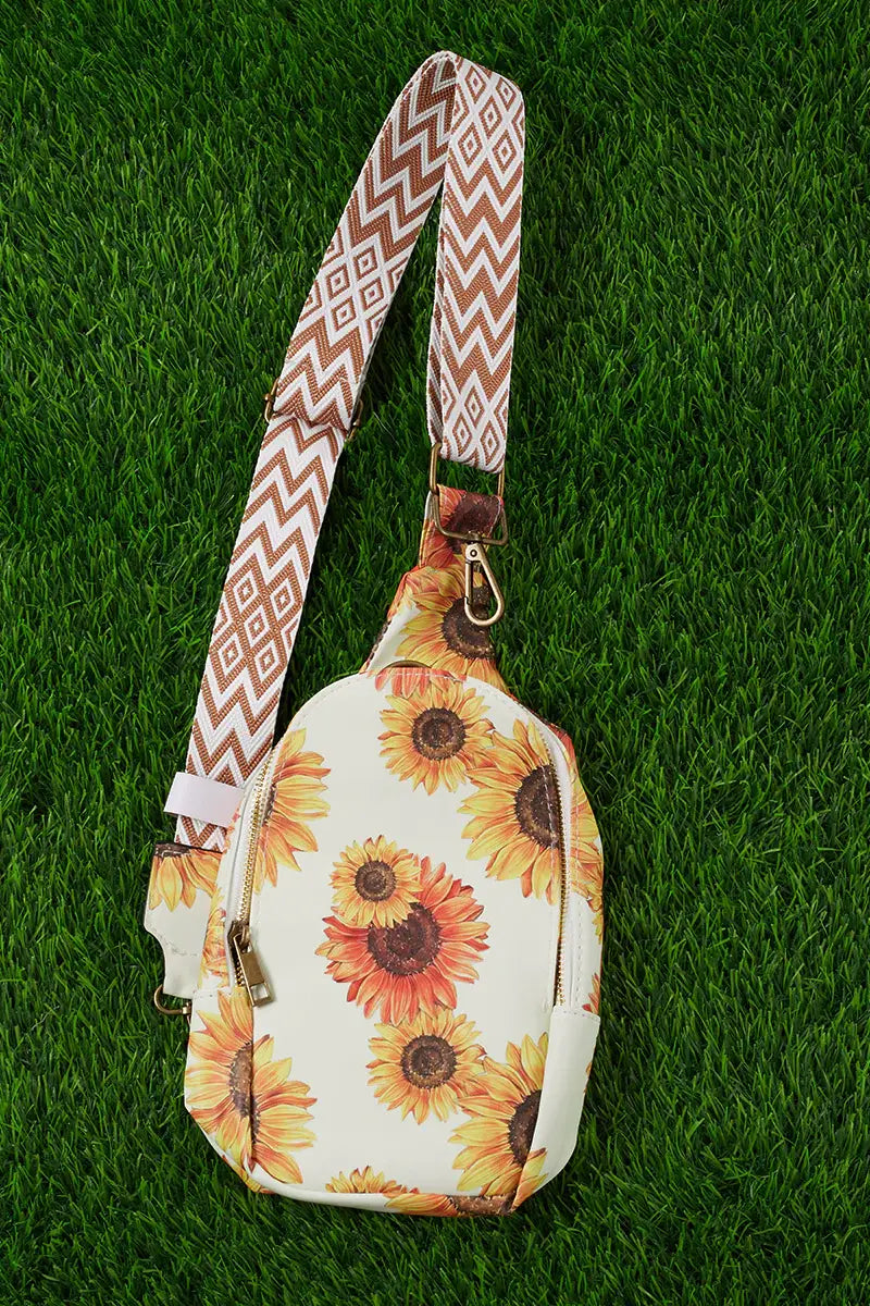 Sunflower Printed Crossbody Western Strap Love Stitches Boutique