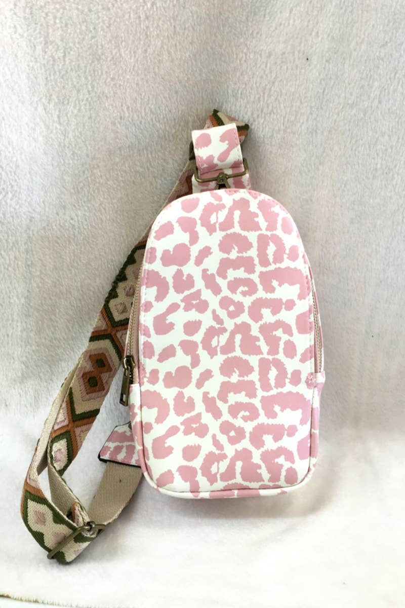 Leopard Crossbody Sling Bag Pink- Desheng Enterprise