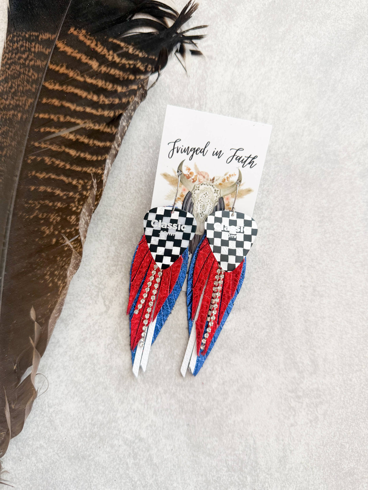 Checked Out Fringe | Red White and Blue