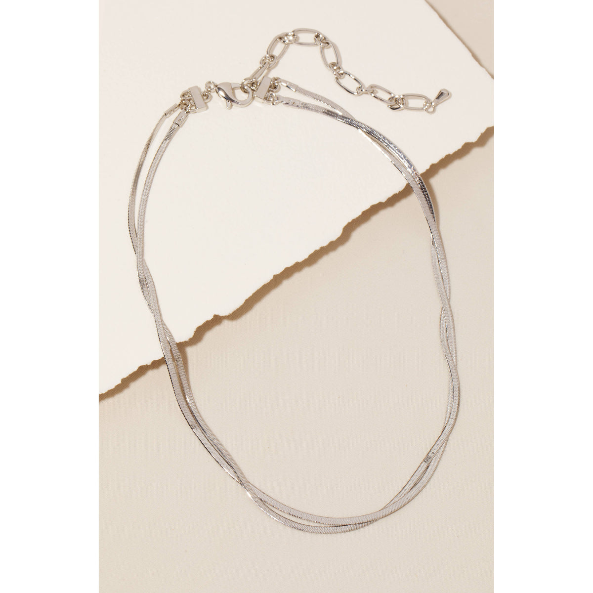 Layered Metallic Flat Chains Necklace -Anarchy Street