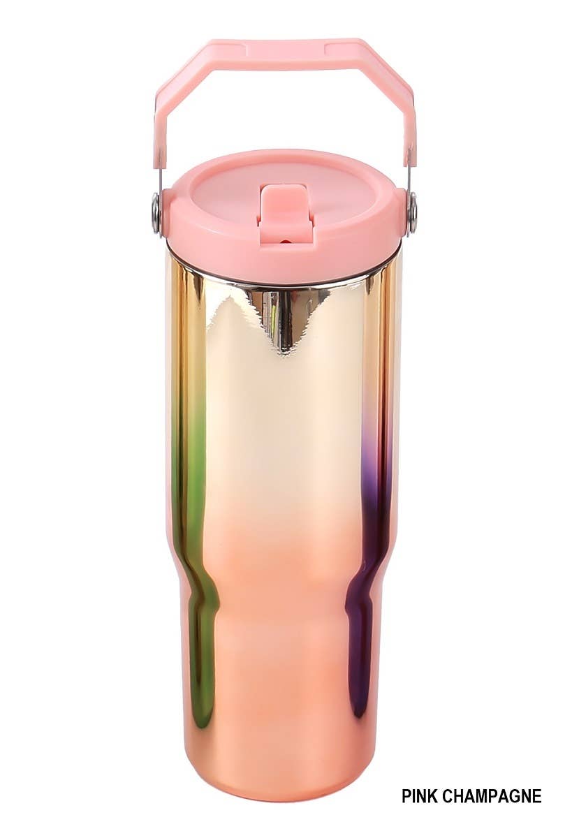 Mirror 30 Oz Stainless Steel Flip Straw Tumbler / Vanilla Monkey