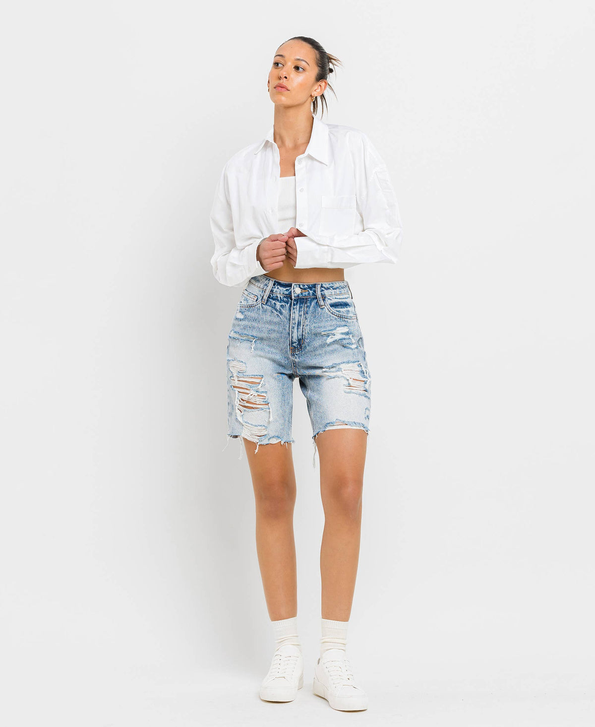 Super High Rise Bermuda Shorts Vervet by Flying Monkey