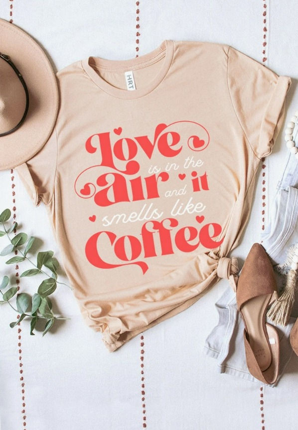 Love N Coffee Short Sleeve Graphic Tee- My Store