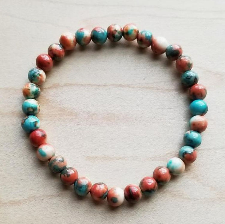 Multi-Colored Turquoise Stretch Beaded Bracelet -My Store