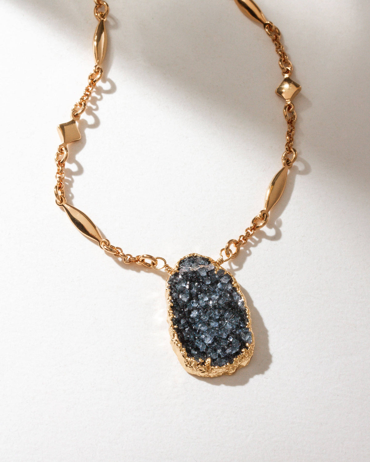 Luna Norte Star, Stone, & Soul Gemstone Necklace - Black Druzy