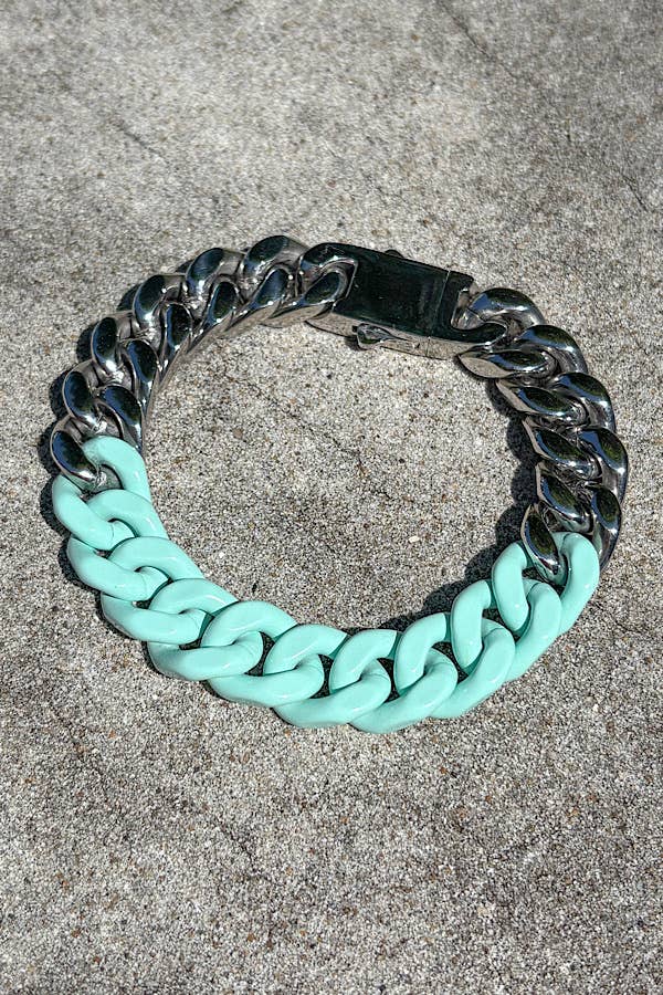 Victoria Mint and Silver Link Bracelet