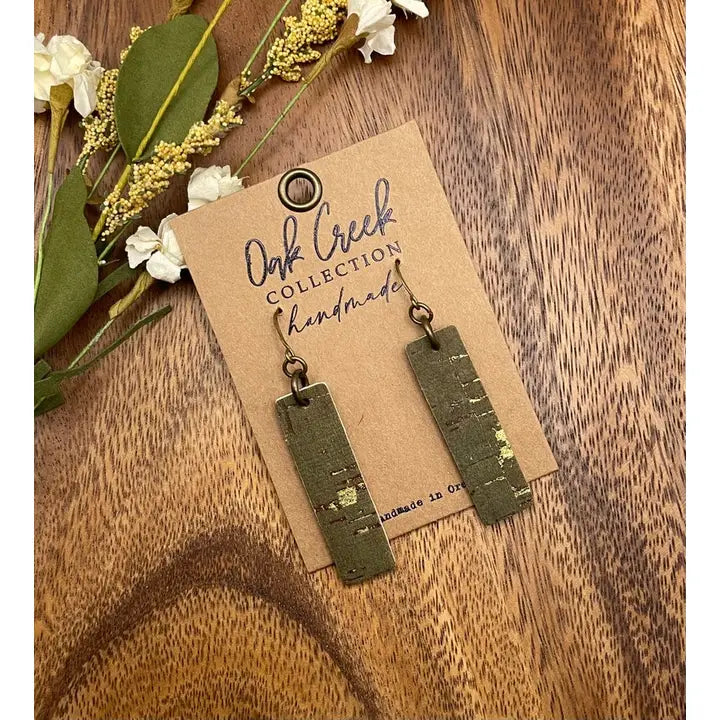 Leather Bar Earring Oak Creek (Spruce)