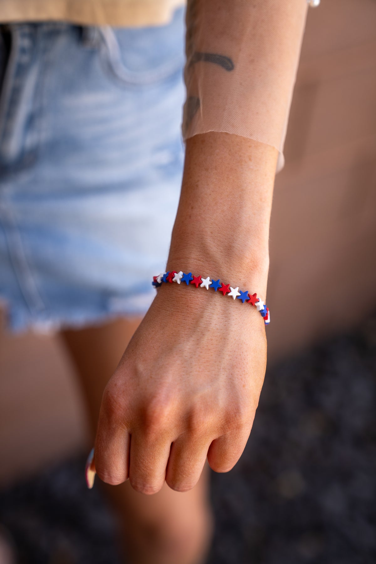 Red White & Blue Star 4th of July Bracelet-Savvy Bling