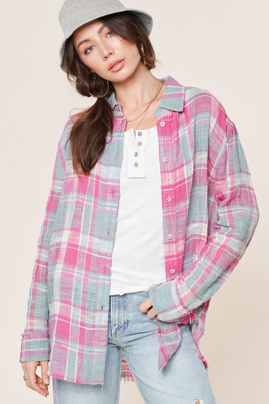 Button Down Peony Top by La Miel