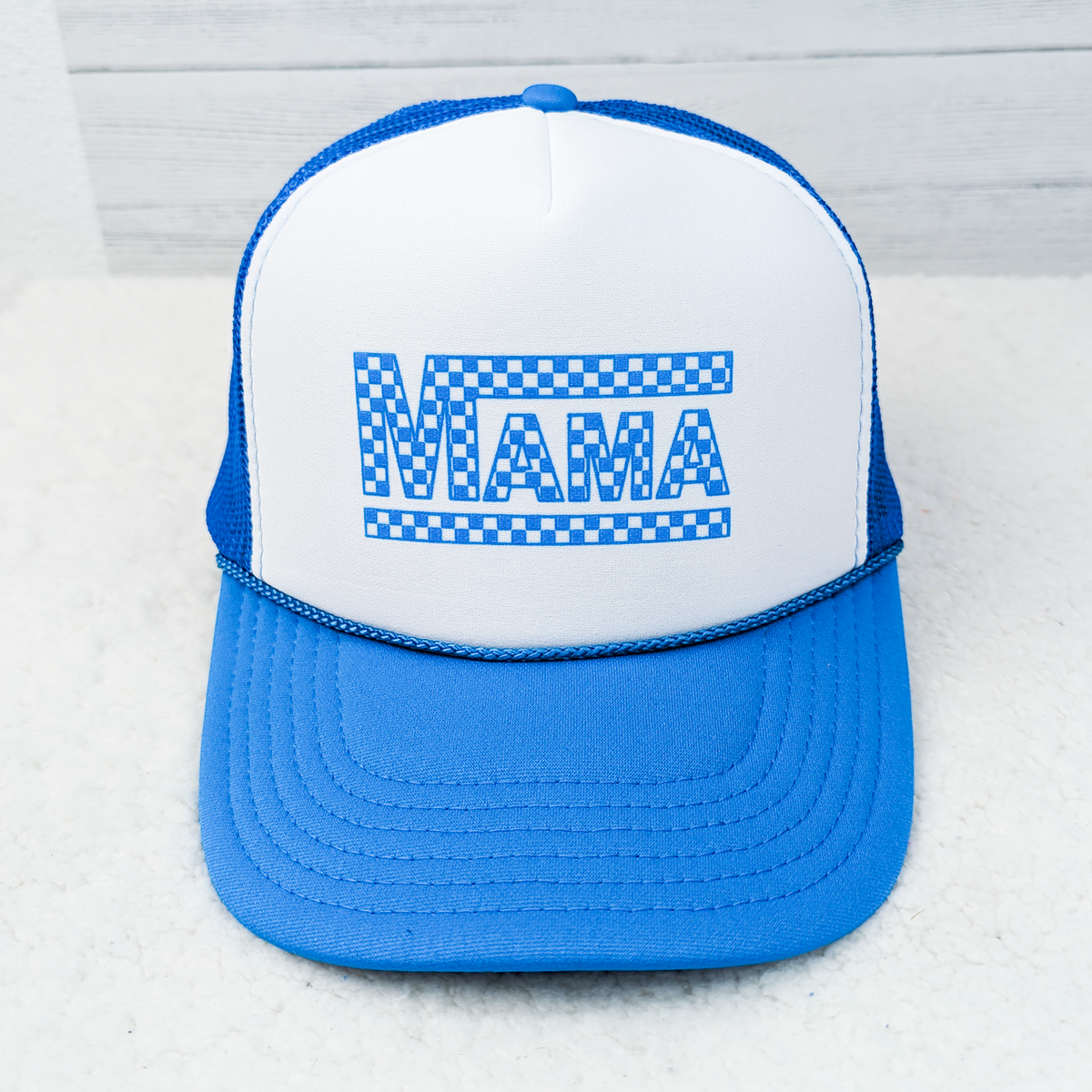 Checkered Mama Neon Foam Trucker Hat -Trendy Tee Co.