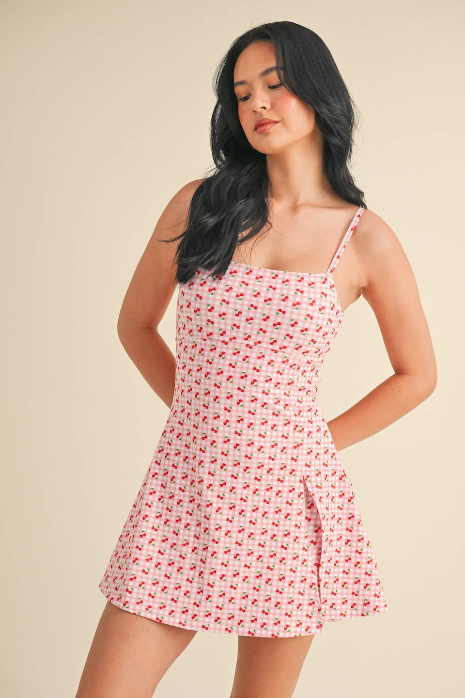 Cherry Gingham Print A-Line Mini Dress by Kimberly C – Love Stitches  Boutique