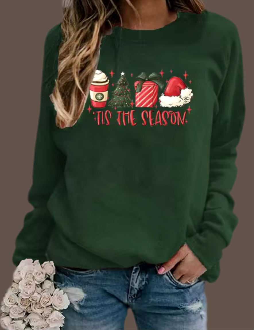 Christmas Coffee Gift Tree Sweatshirt Green