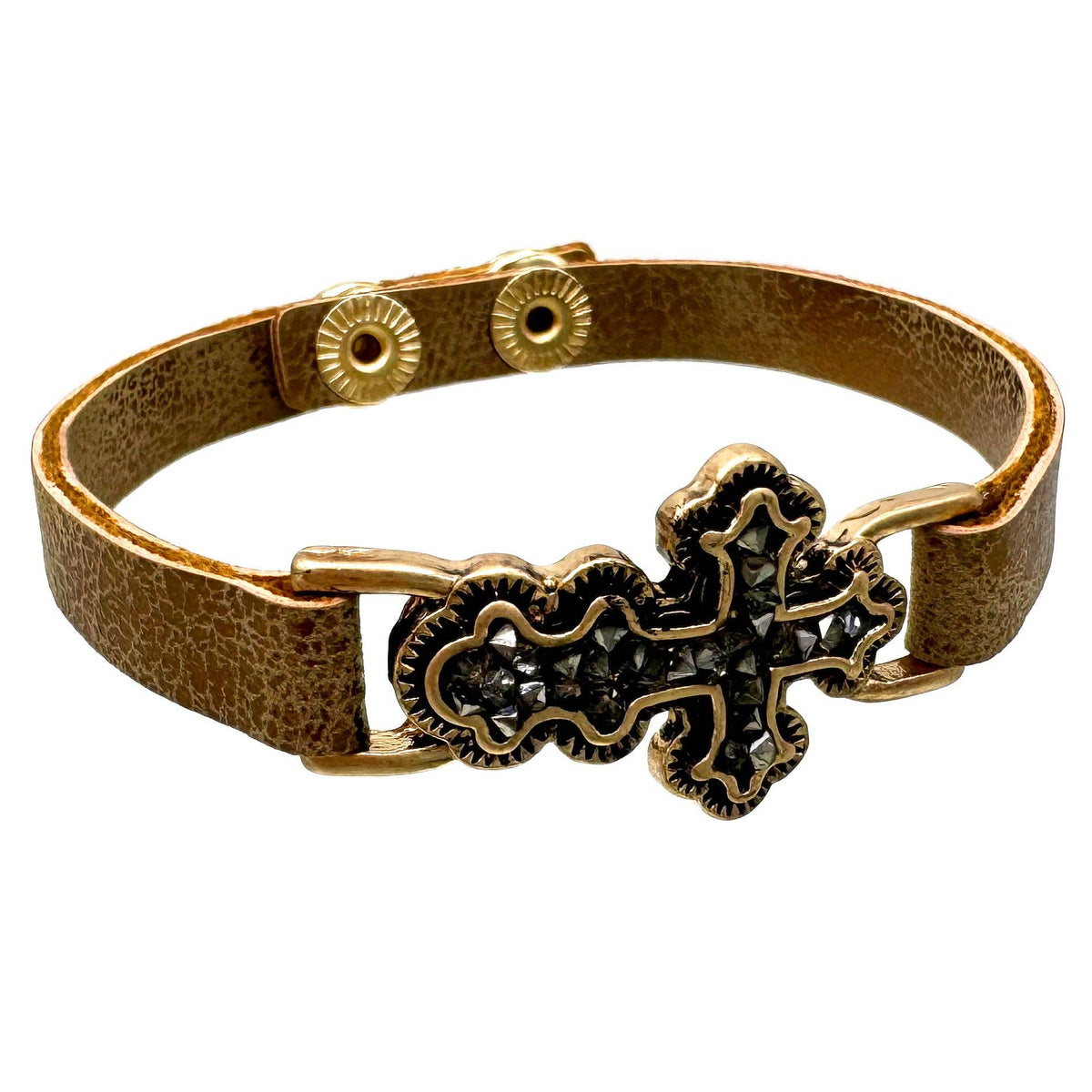 Crystal Cross Snap Bracelet Lunar Deer