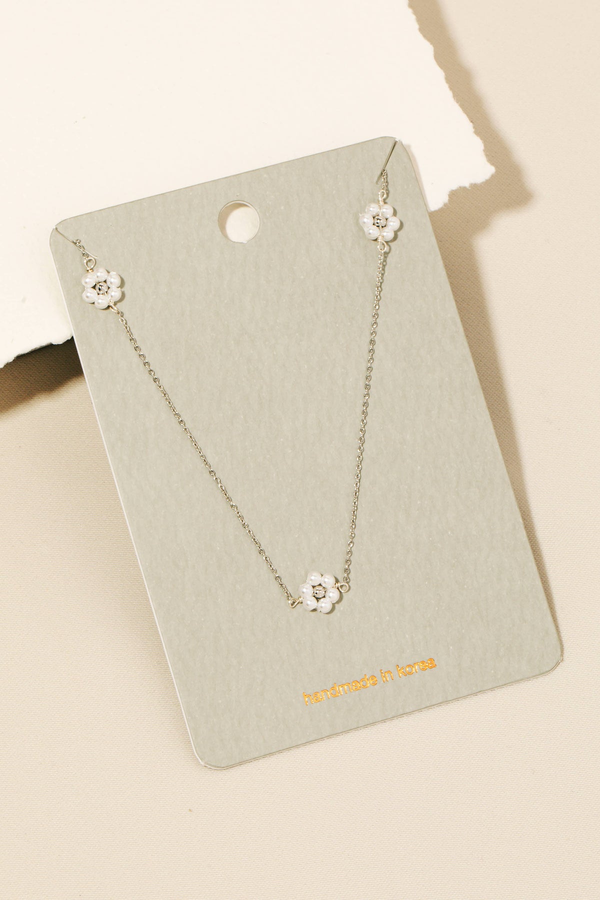 Dainty Beaded Flower Charm Necklace-Anarchy Street