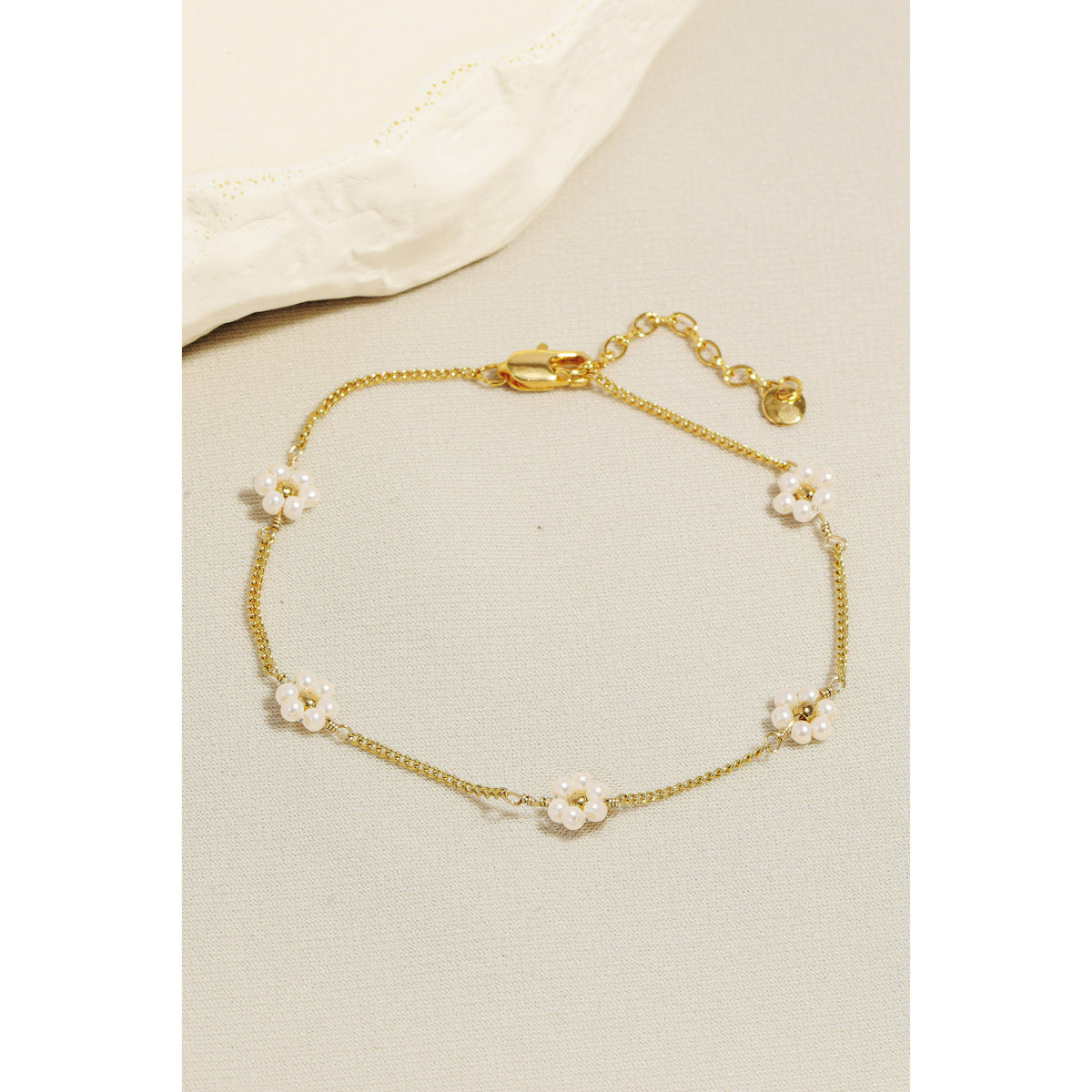 Dainty Chain Flower Bead Bracelet-Anarchy Street