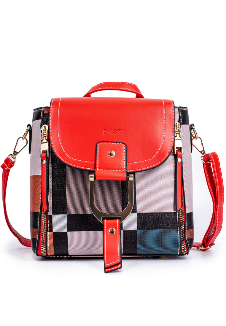 Dasti Mini Convertible Backpack Small Purse for Women, Red- Dasti