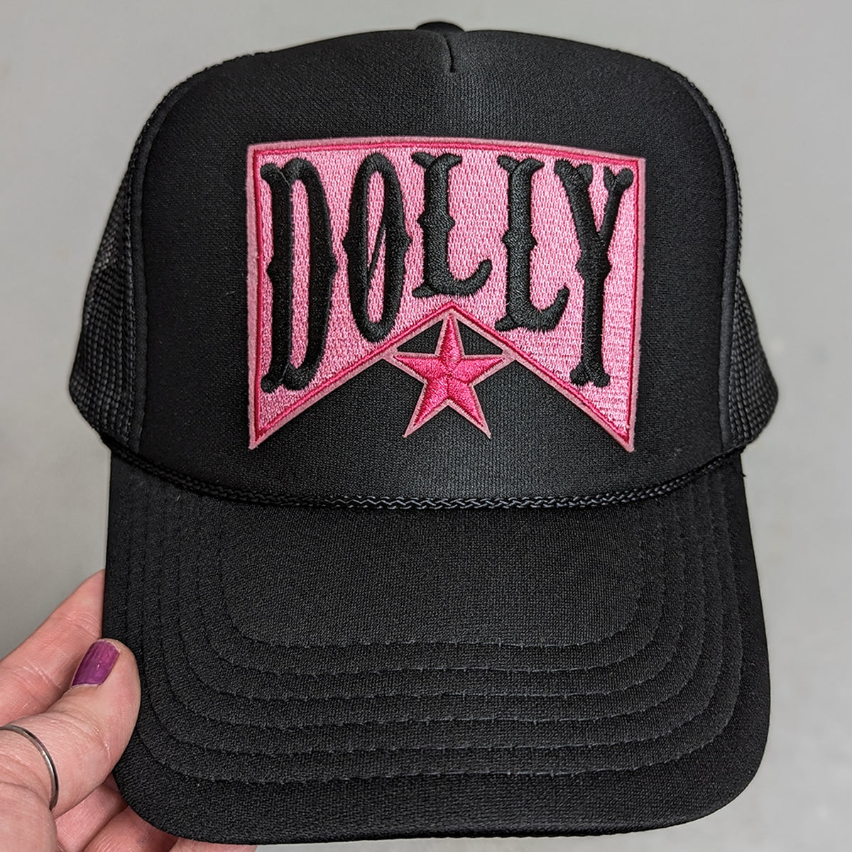 Dolly Black Trucker Cap - Trendy Tee Co.