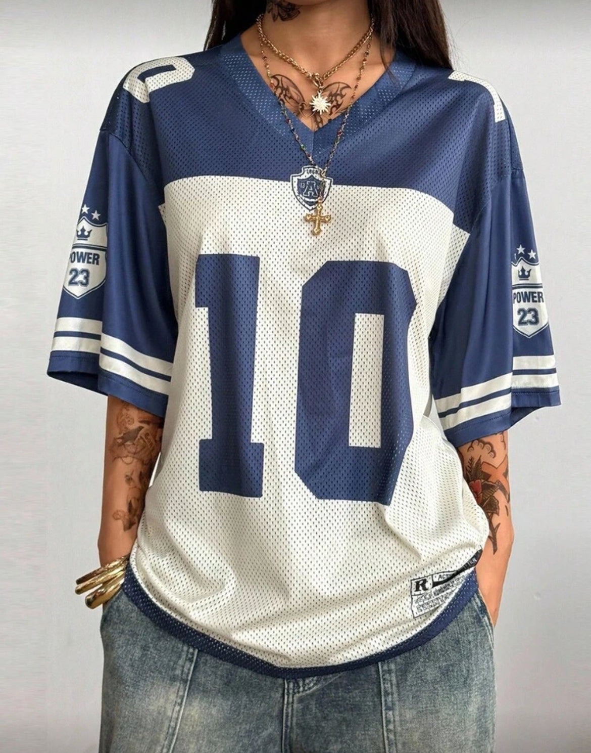 01 Red or Blue Mesh Trim Top Jersey