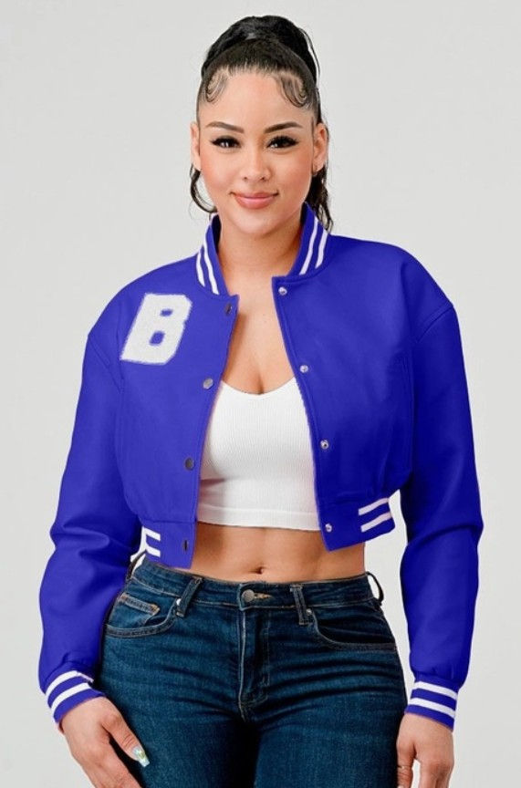 Faux Leather Varsity Jacket- Style Up