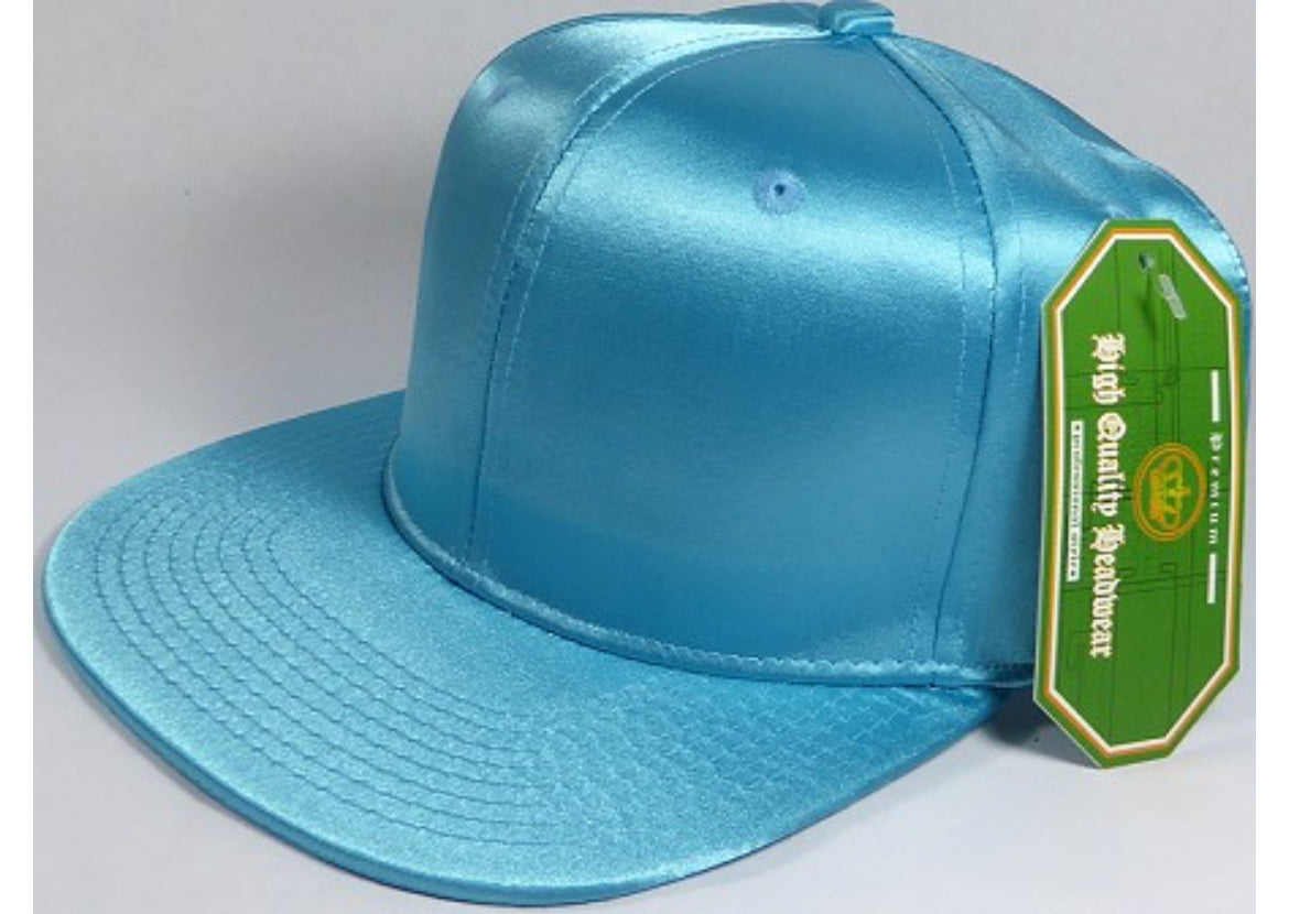 Faux Satin Silk Adult Flat Brim Snap Hat