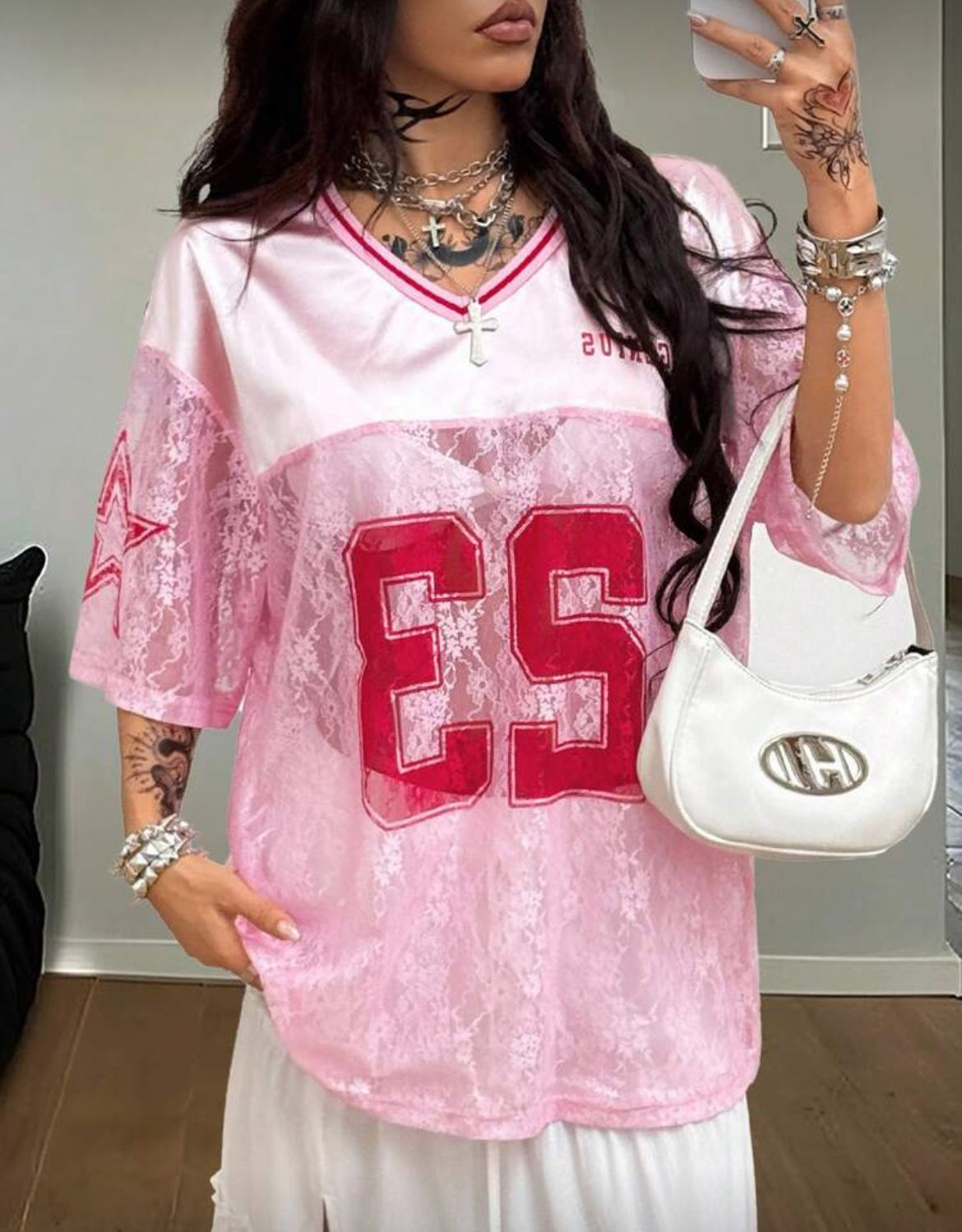 Genius 23 Pink Lace Top Sexy Jersey