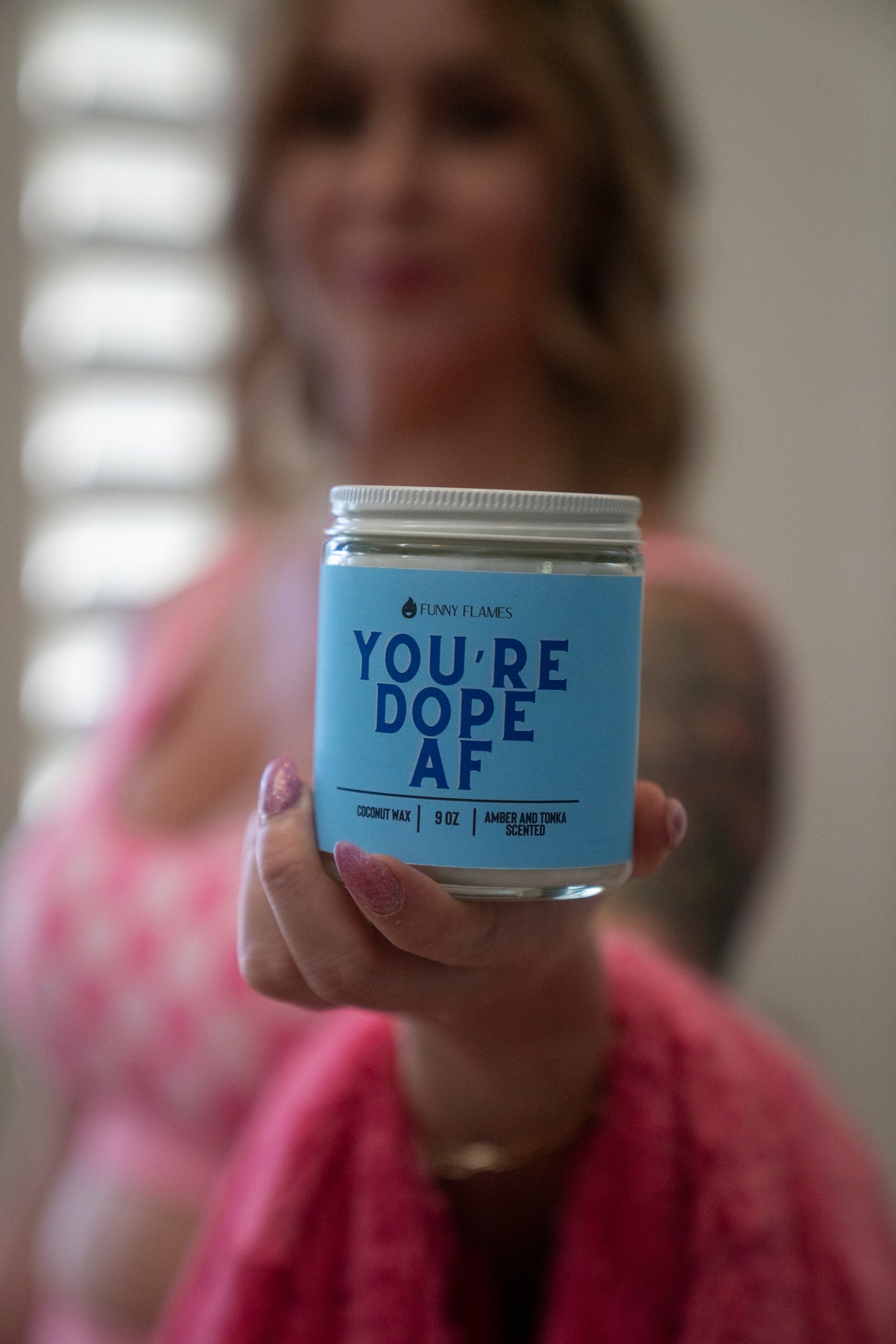 You're Dope AF Best Friend Gift Candle Funny for him her Funny Flames Candle Co Les Creme